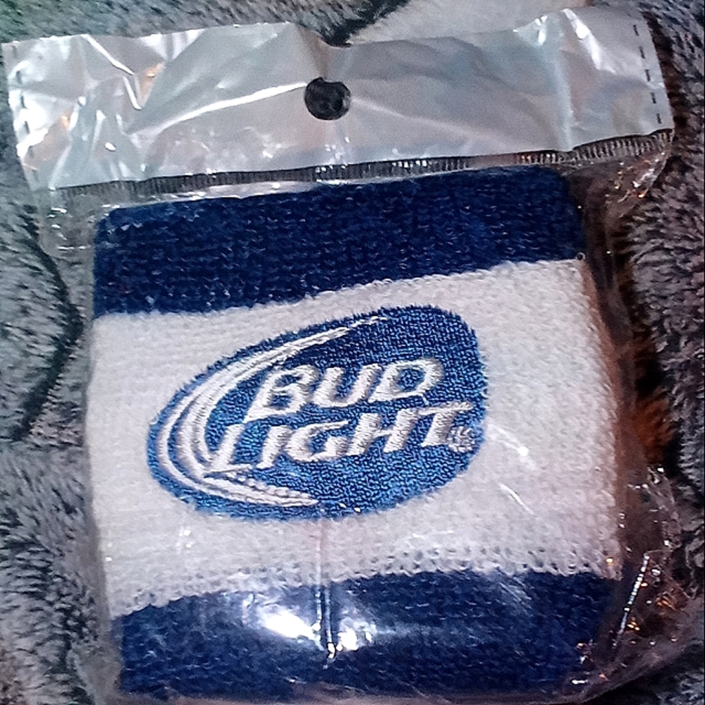 Bud Light Blue and White Wristband